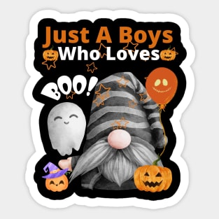 School Halloween 2022 Cool Gnome Pumpkins Squad Boys Funny Sticker